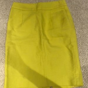 Neon Yellow J. Crew Pencil Skirt